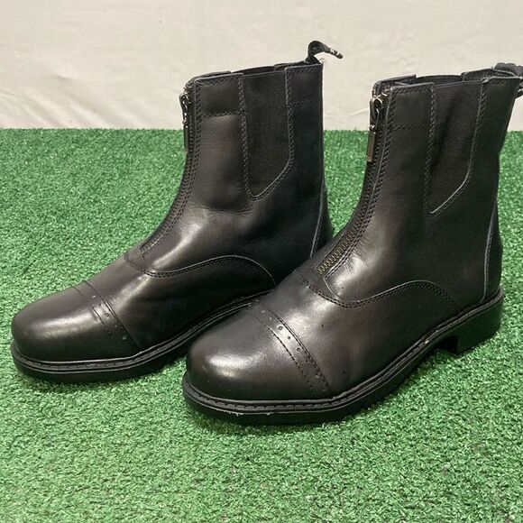 TuffRuder Black Leather Ankle Boots with Zipper women’s size 6.5 (OKPM-07-073) - Picture 1 of 10